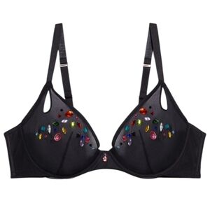 NWT Savage X Fenty Carnival Tricot Plunge Bra 32C